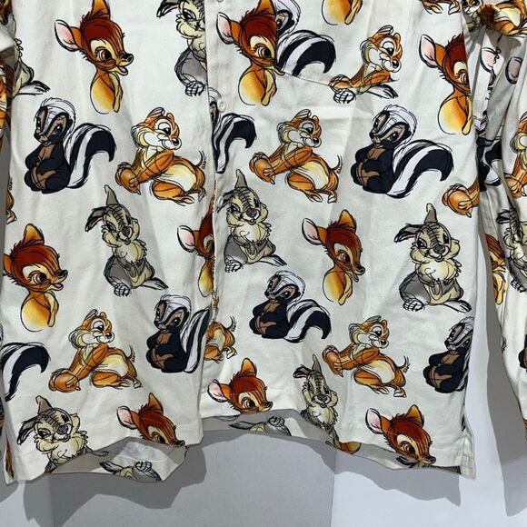 Disney Multicolor Bambi & Friends Cotton Long Sleeve Button Up Shirt Large NWT - Picture 4 of 12